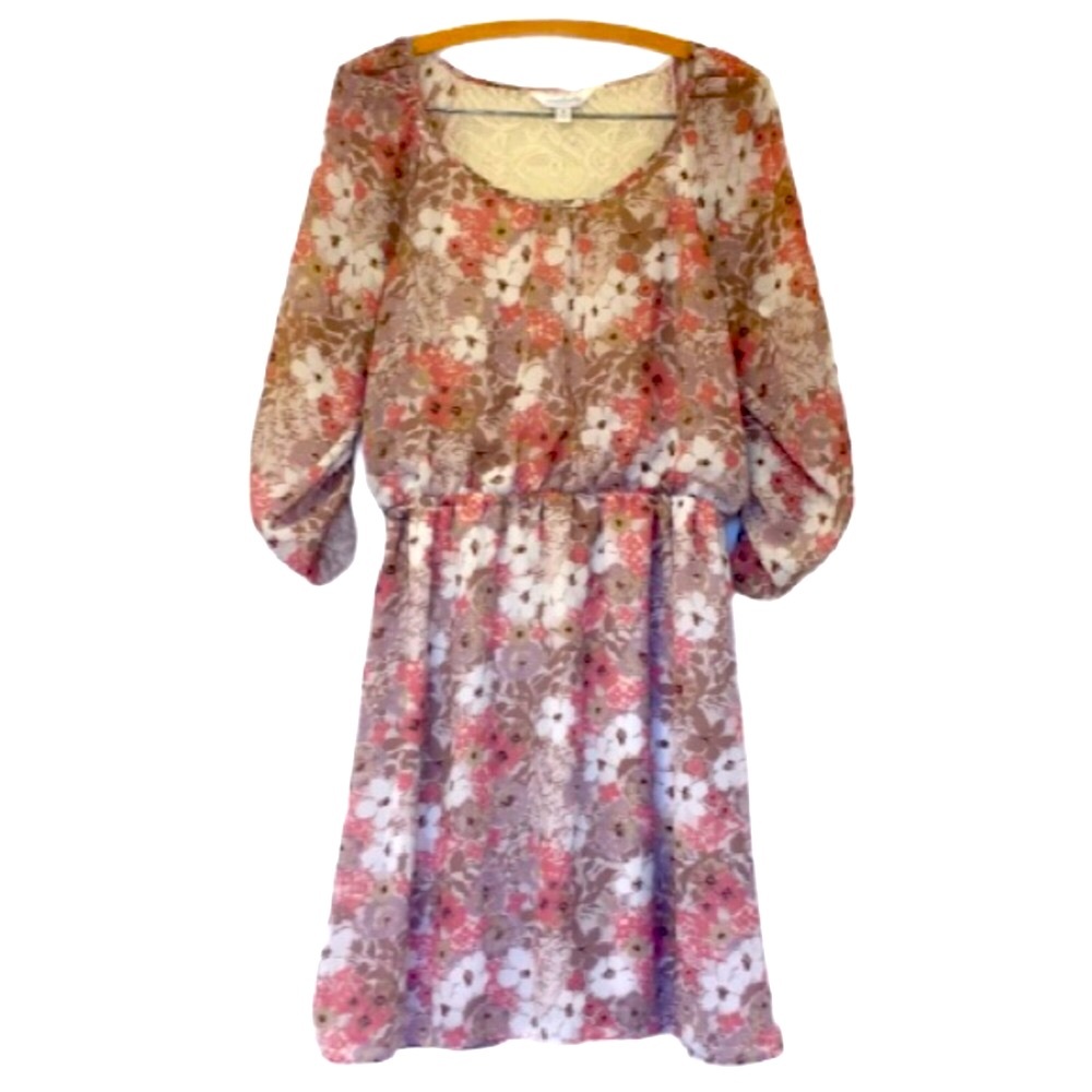 Charming Charlie EUC  Lace Boho Elastic Waist Dress M